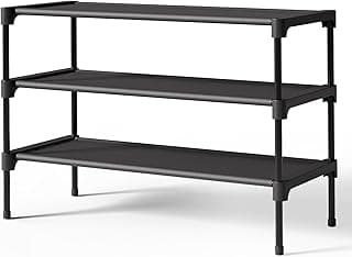 Kitsure Shoe Rack - Non-Woven Shoe Rack Shelf, Shoe Organizer for Closet, Entryway, Garage & Corridor, Stackable Shoe Shelves, 27.5" Wide -...