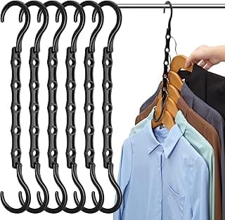 AMKUFO 6 Pack-Closet-Organizers-and-Storage, Magic-Hangers-Space-Saving-for-Clothes, Closer-Organizer-for-Closet-Organization, Space-Saver-...