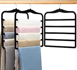 Closet Organizers and Storage,3 Pack Organization and Storage Pants-Hangers-Space-Saving,Velvet Hanger for Dorm Room for College Students G...